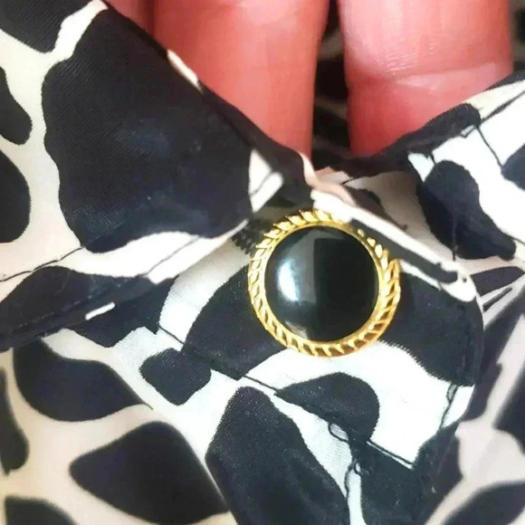 Vintage Handmade Black Animal Print Retro 50s  Midi Dress - Picture 3 of 8